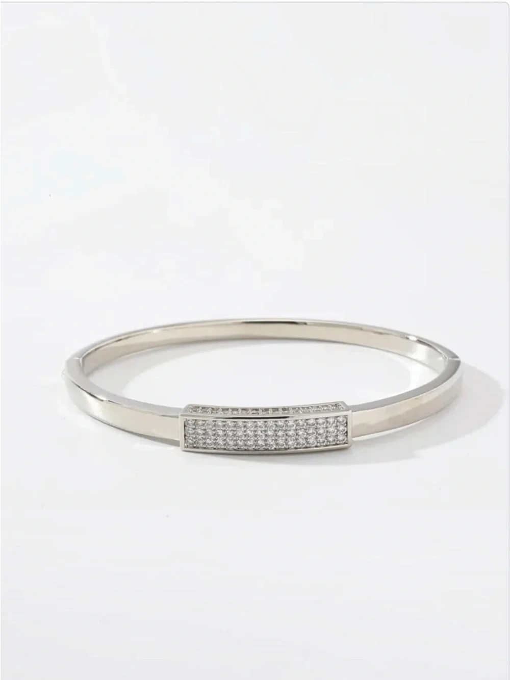 Pavé Rectangle Bangle Bracelet NWT 18KT Gold Plated